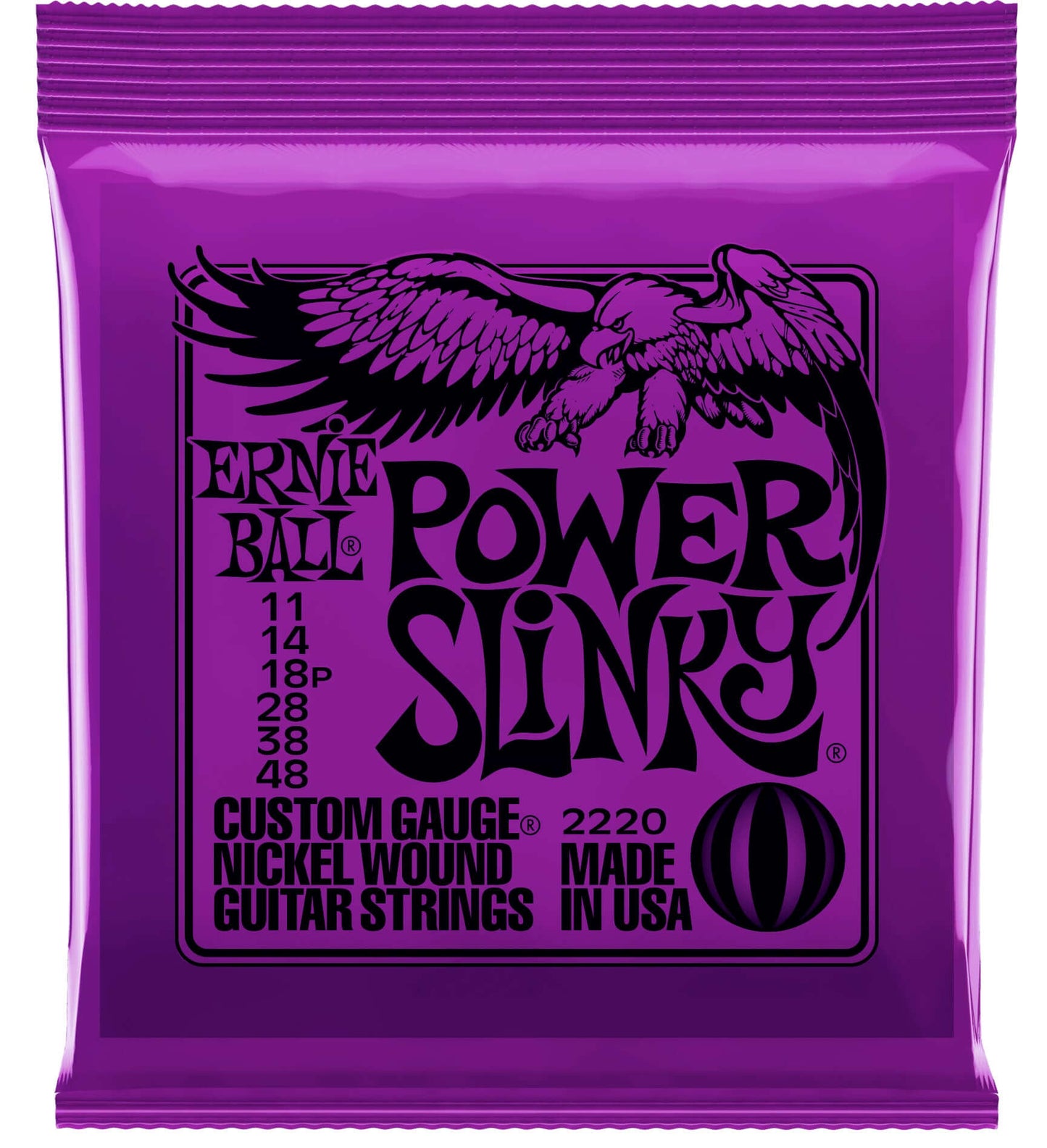 ERNIE BALL ELECTRIC GTR STR SET 11/48 POWER SLINKY PURPLE