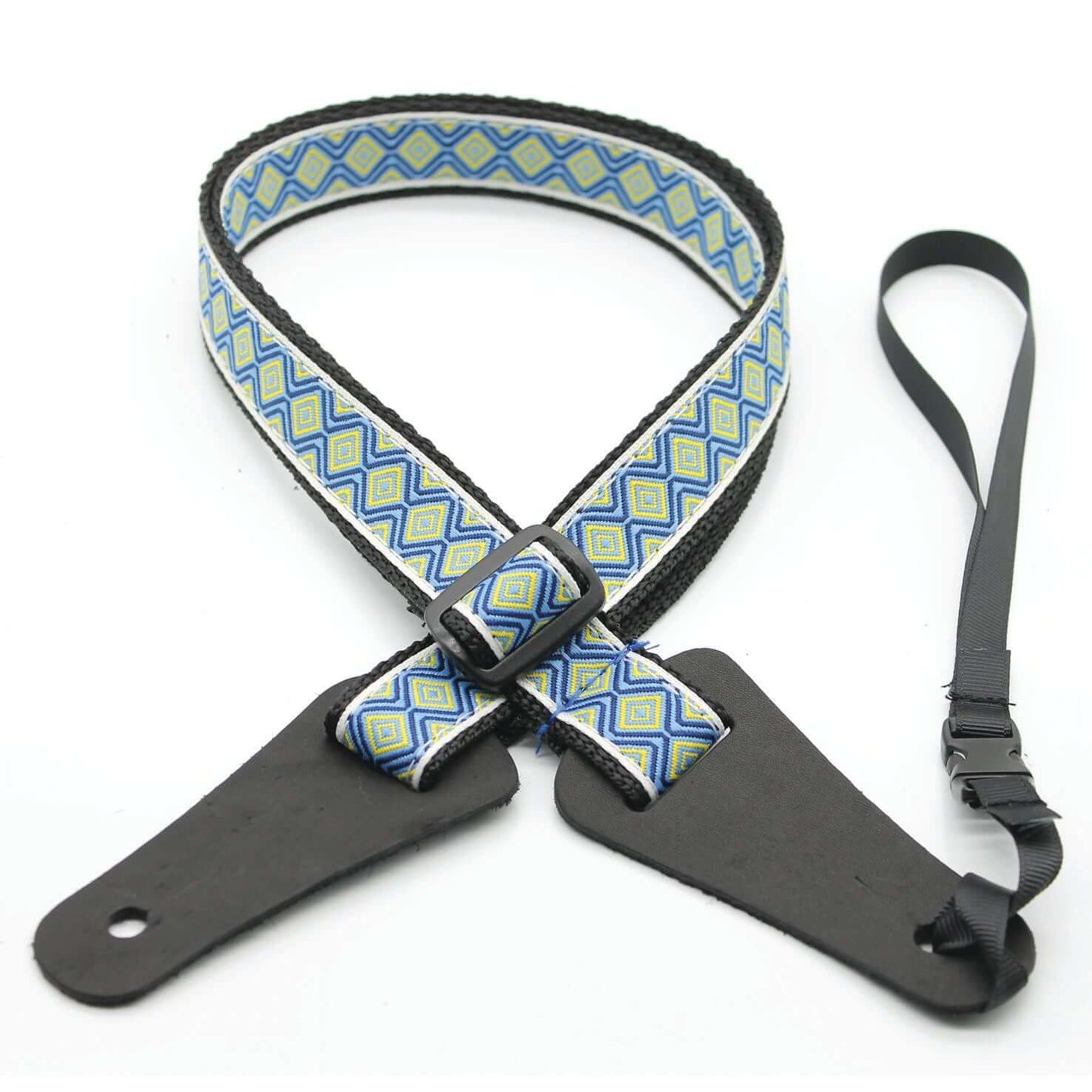 DSL 25UKPOLY 1' Ukulele Strap - Jacquard Tile Blue