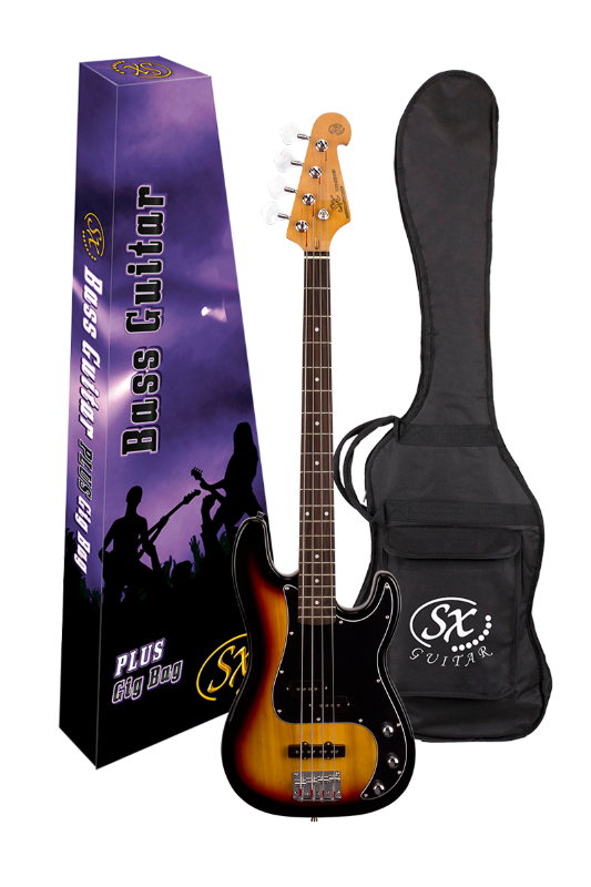 SX Vintage PJ Style Bass - 3 Tone Sunburst