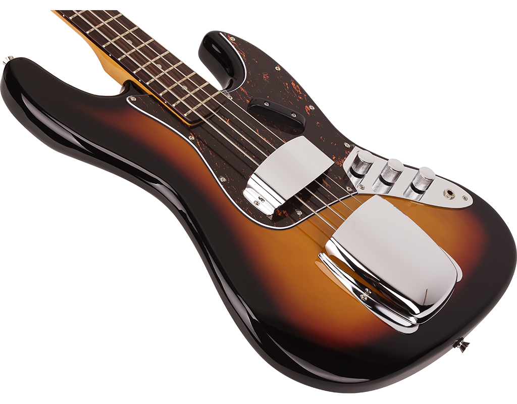 SX J Bass Vintage Style Bass - 3 Tone Sunburst