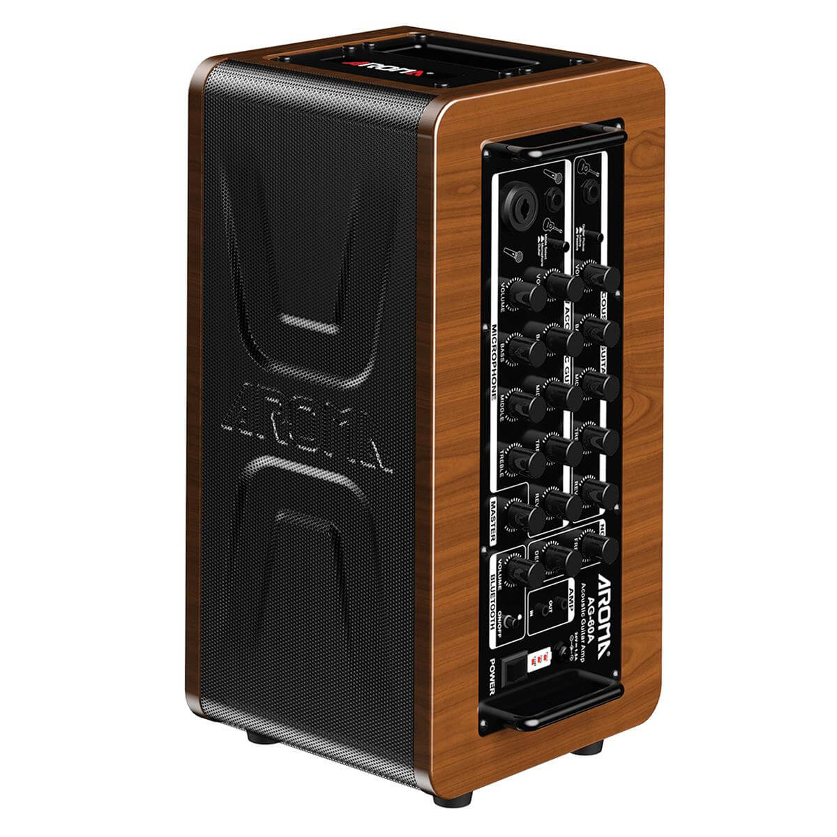 AROMA AG-60A 60 W Acoustic Guitar Amplifier - Rechargeable