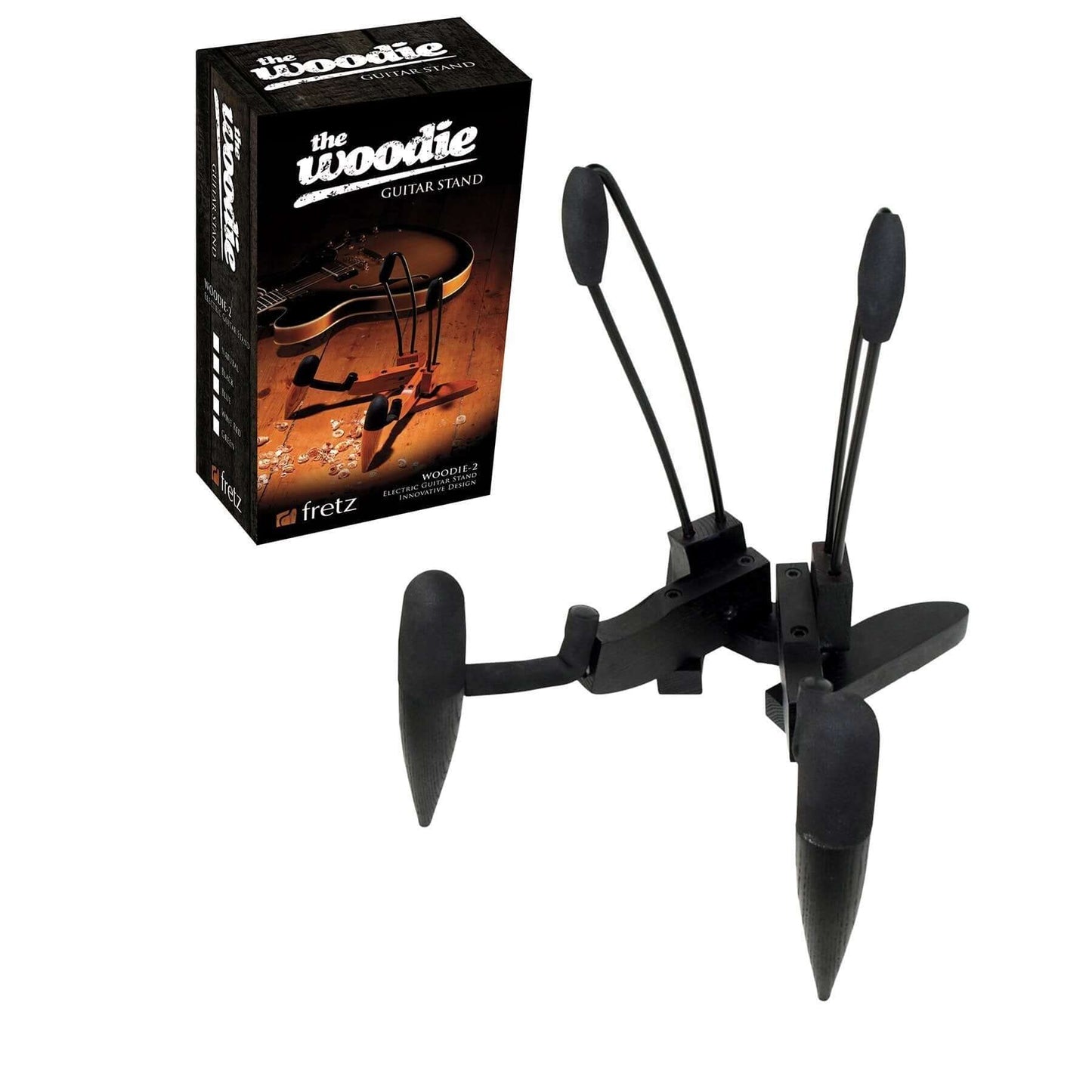 FRETZ Woodie Folding Electric Guitar Stand - Black Finish