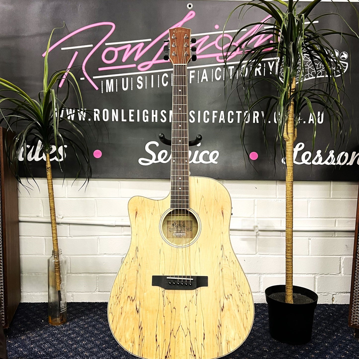 MARTINEZ Spalted Maple Left Hand Guitar