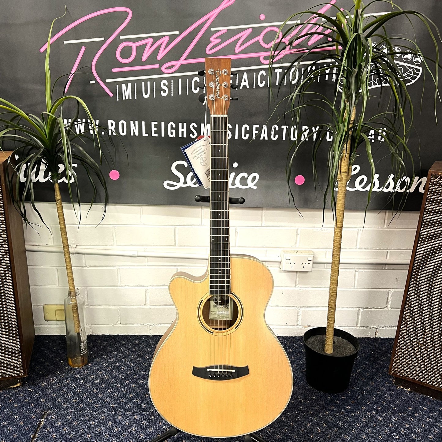 TANGLEWOOD Discovery Cutaway Super Folk Acoustic / Electric Guitar - Left Hand