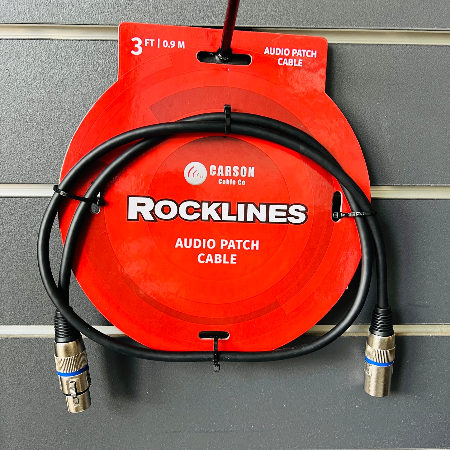Carson Rocklines Patch Cable 3ft|.9m XLR Female to XLR Male