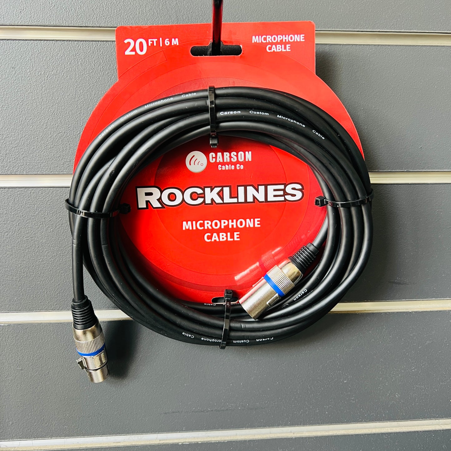 Carson Rocklines Microphone Cable 20ft|6m XLR Female to XLR Male