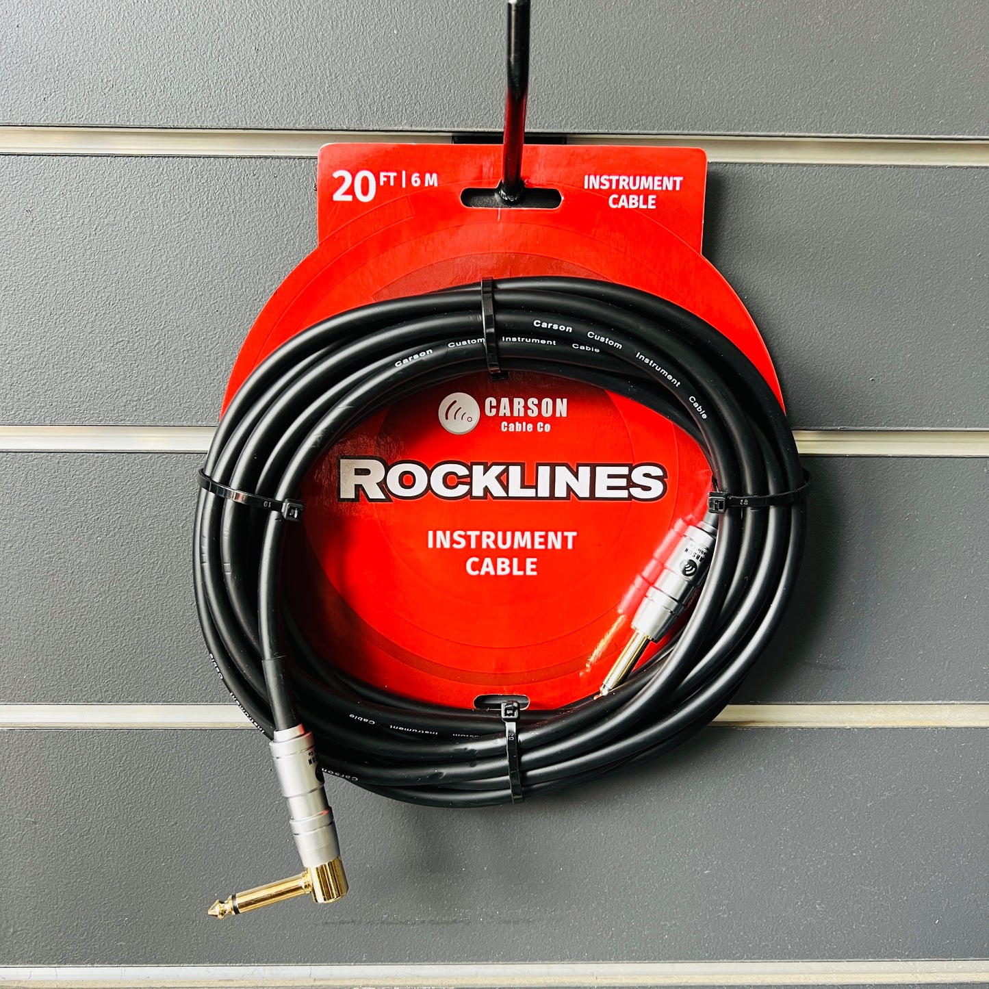 Carson Rocklines 20ft|6m Instrument Cable Straight to Right Angle