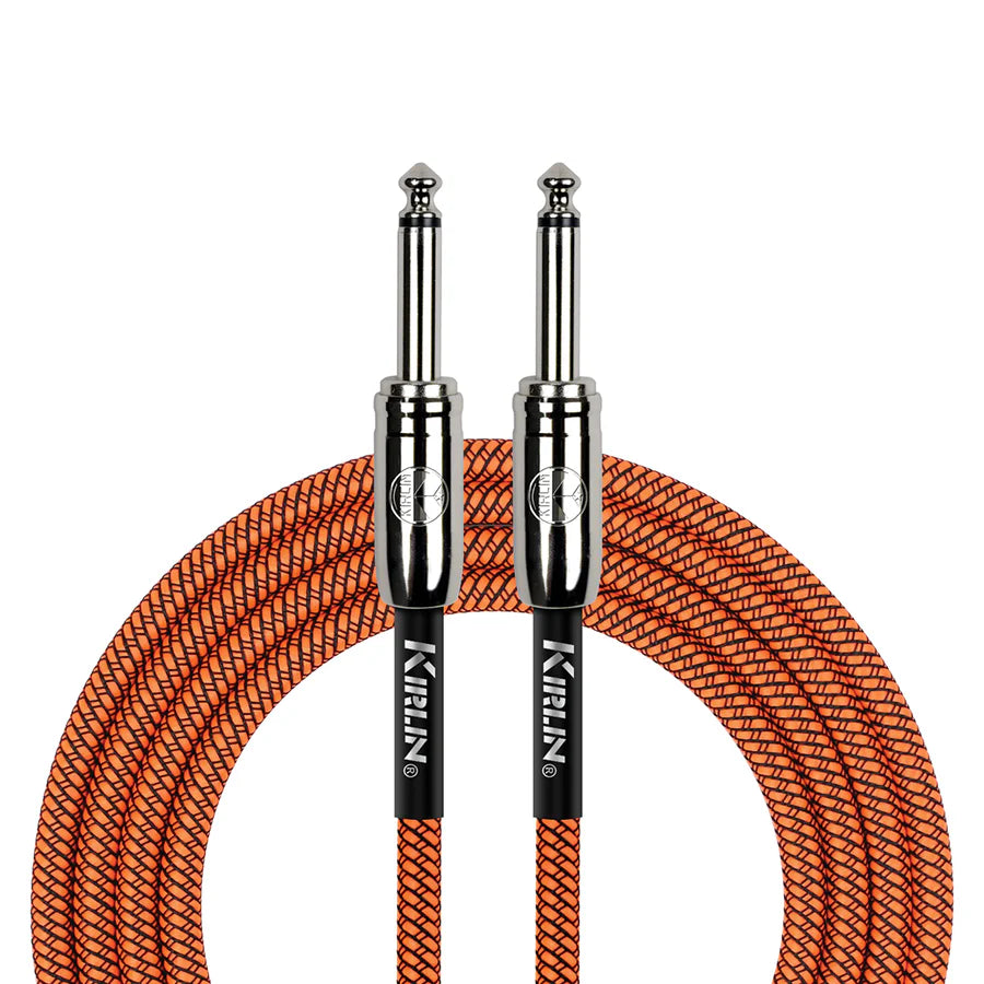 KIRLIN 20' Woven Guitar Lead - Orange