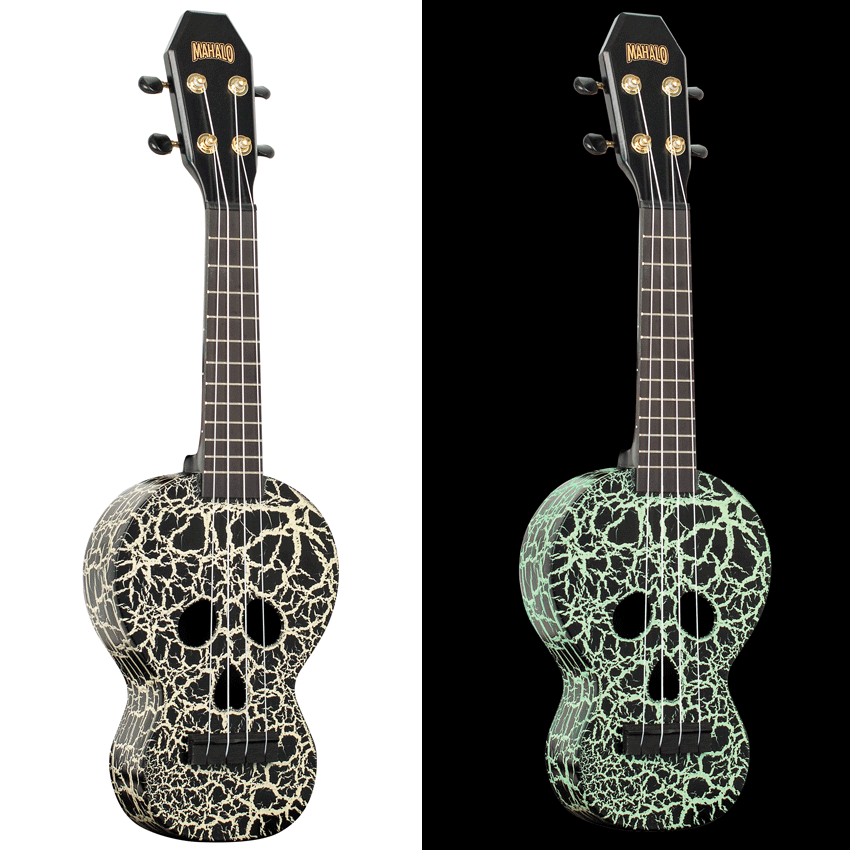 MAHALO Creative Series Soprano Ukulele - Glo Skull