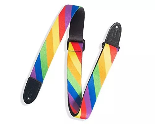 LEVYS Diagonal Rainbow Pattern Kids Guitar Strap 1 1/2" Wide