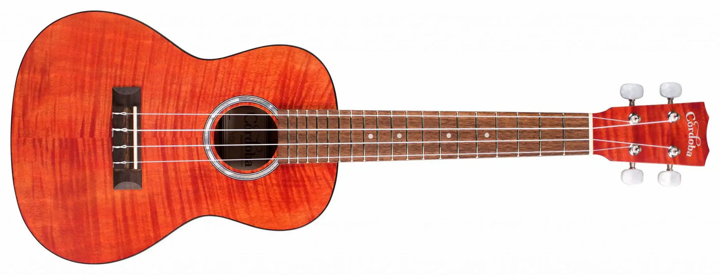 CORDOBA-15CFM Concert Flame Maple Ukulele - Rose Red