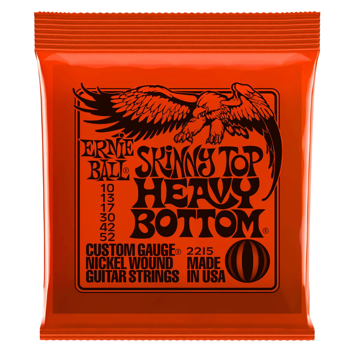 ELECTRIC GTR STR SET 10/52 SKINNY TOP/ HEAVY BOTTOM SLINKY RED