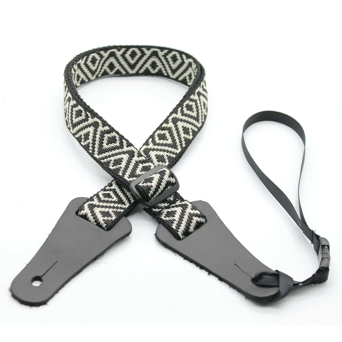 DSL 1" Jacquard Ukulele Strap - Black and White