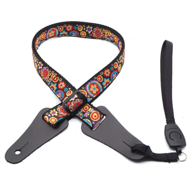 DSL 25UKPOLY 1" Ukulele Strap - Jacquard Geo Red