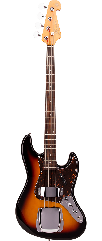 SX J Bass Vintage Style Bass  -  3 Tone Sunburst