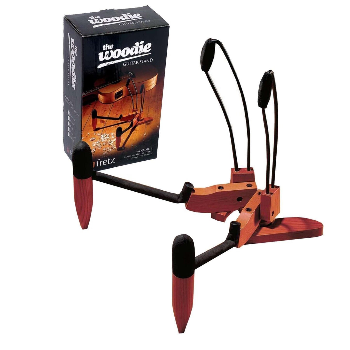 FRETZ Woodie Folding Acoustic Guitar Stand -Stain Finish