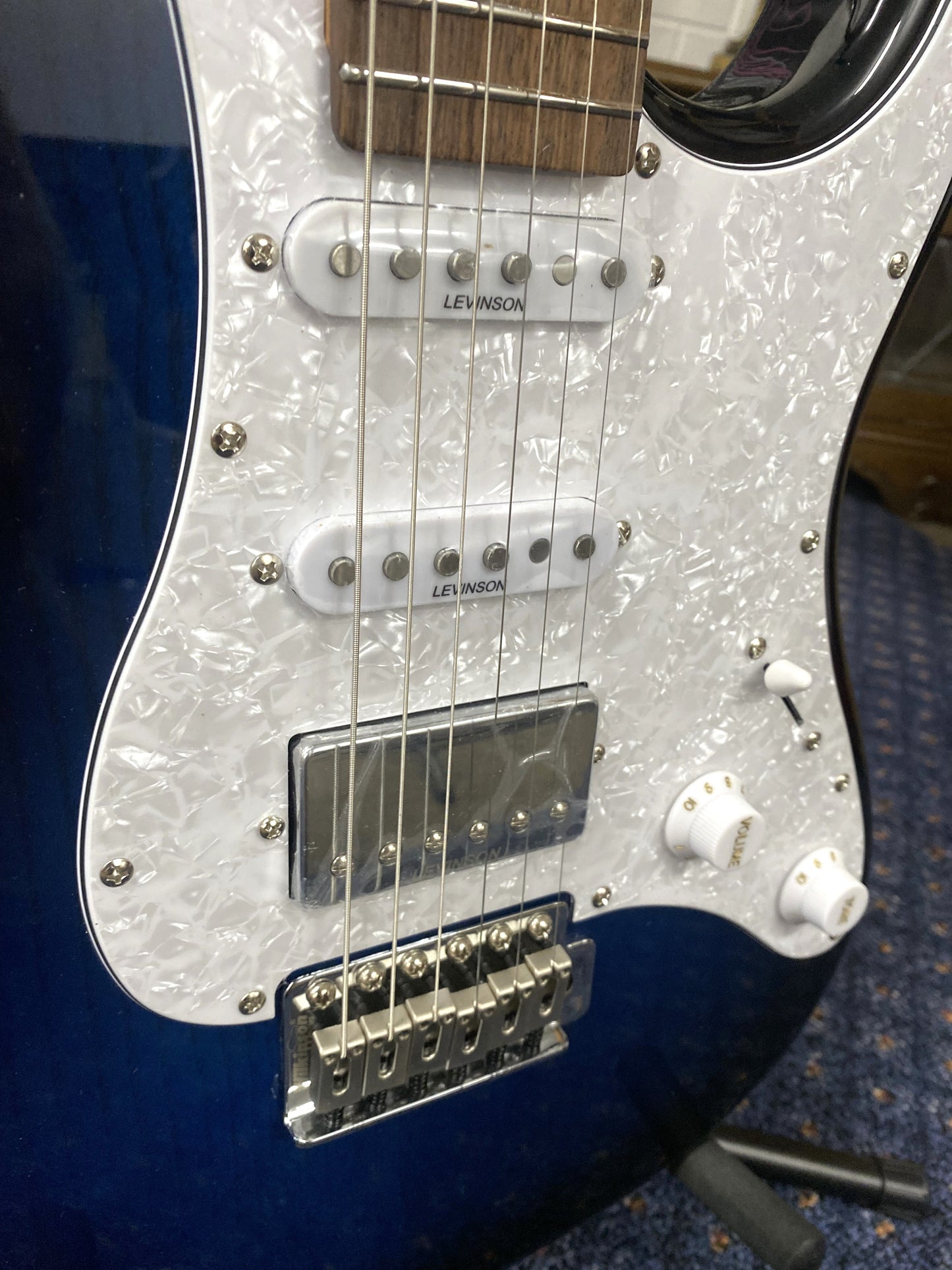 LEVINSON Sceptre Ventana Deluxe Double Cutaway - See Thru Ocean Blue