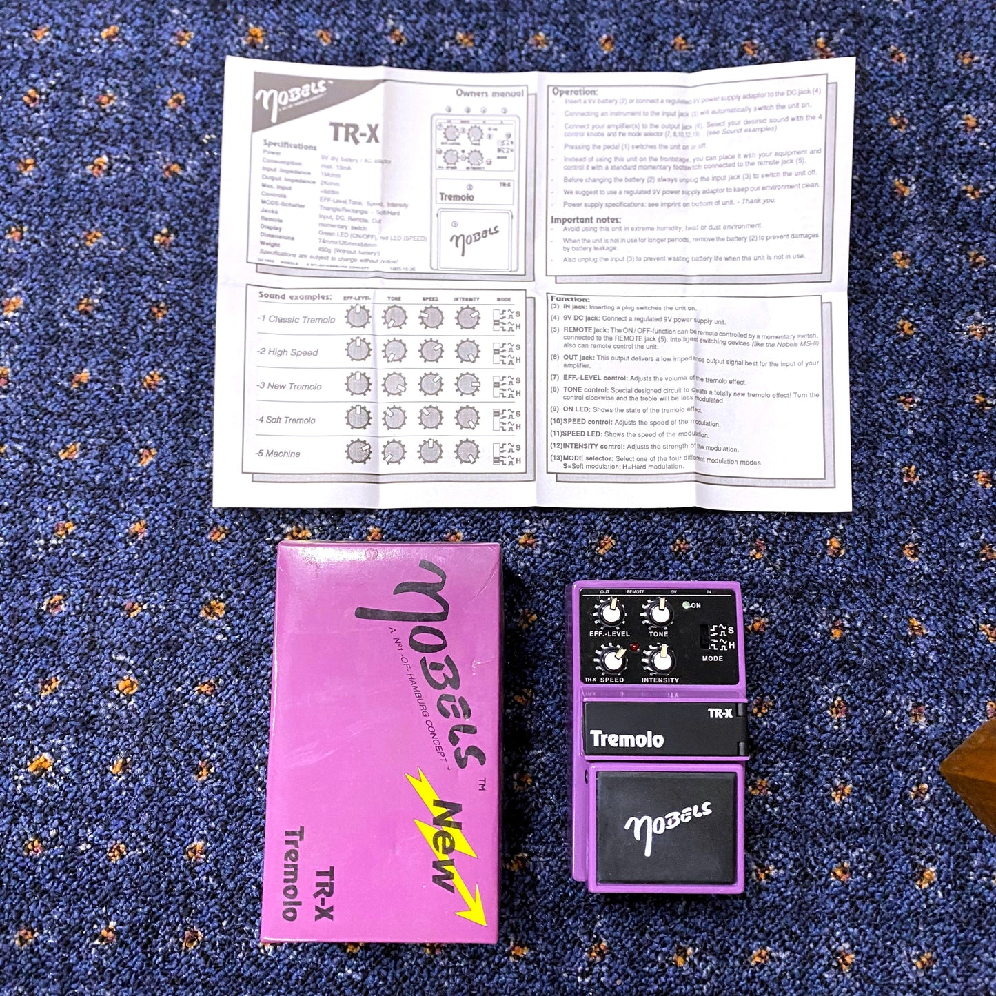 Nobels Tremolo / Chorus Pedal (Purple) – Previously Owned by Tommy Emmanuel