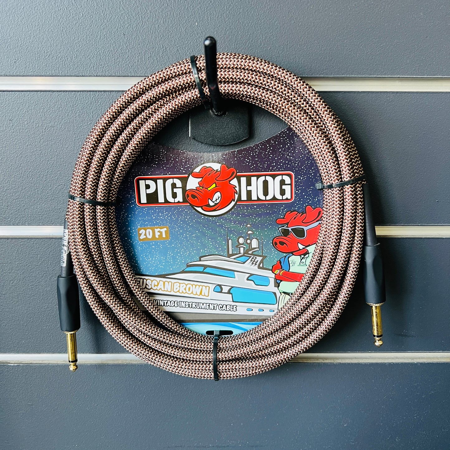 PIG HOG 20 'Guitar Lead -Tuscan Brown- Straight to Straight