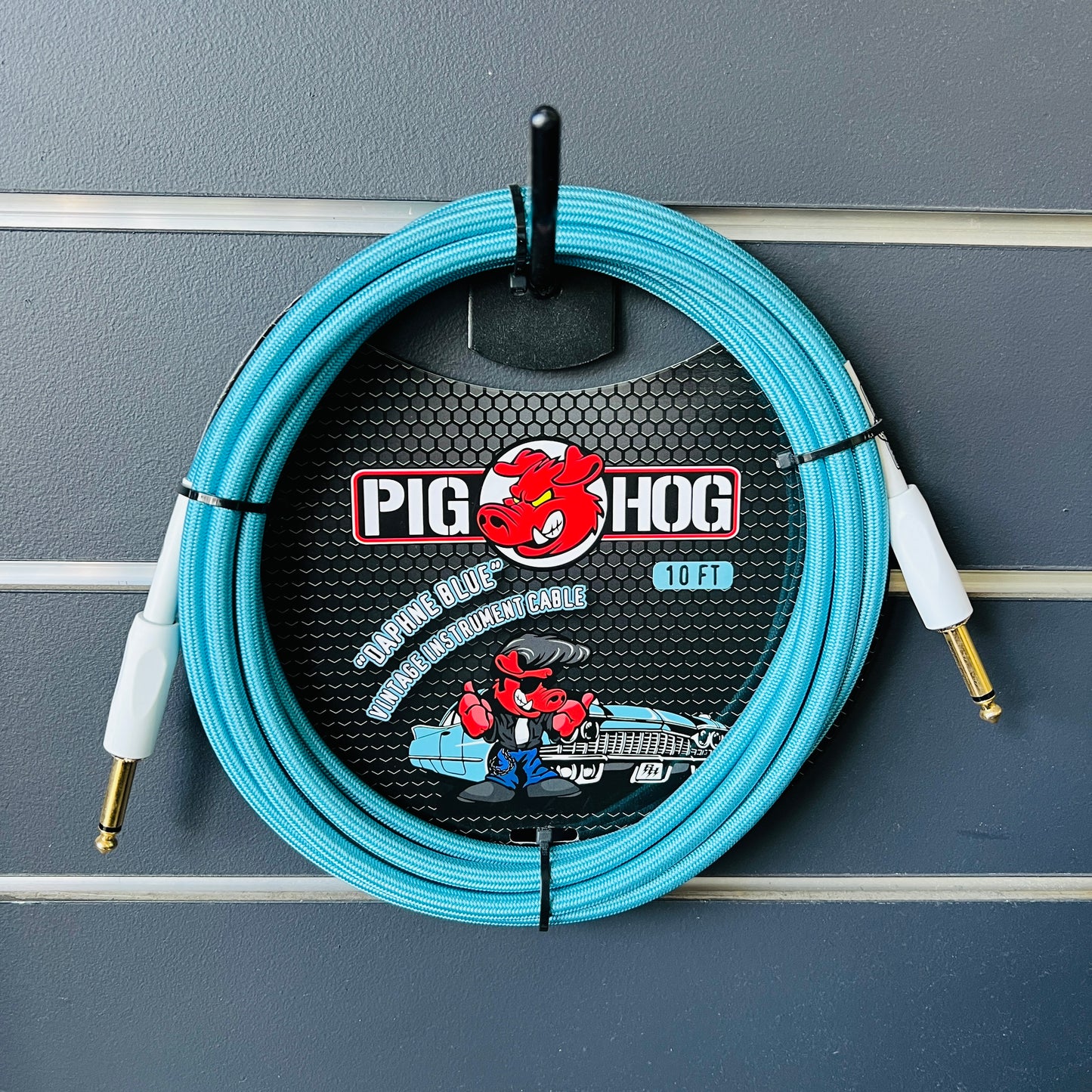 PIG HOG 10' Guitar Lead - Daphne Blue -Straight  to Straight
