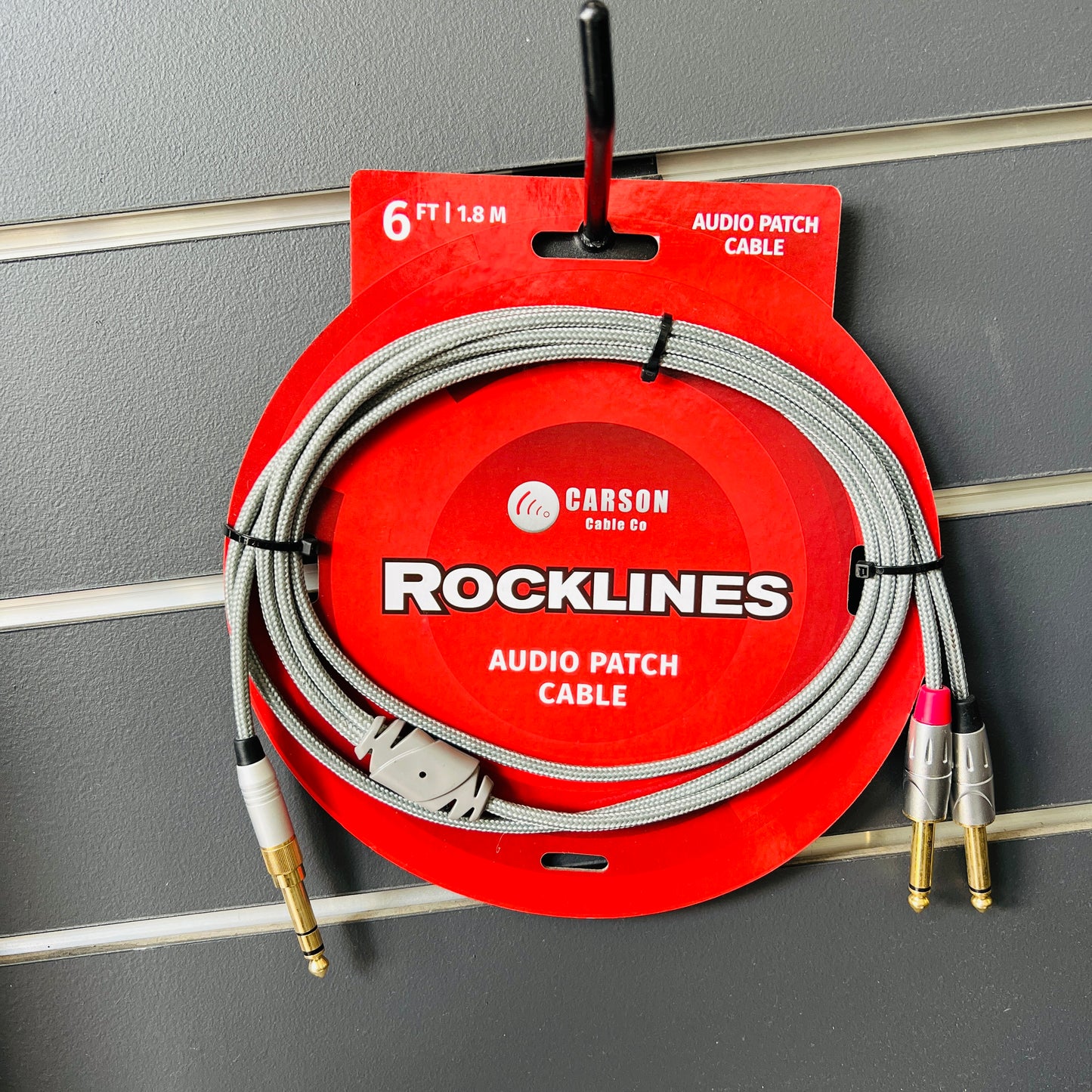 Carson Rocklines 3.5mm to 2x 6.3mm Mono Y-Splitter Cable – 6ft | Overbraid