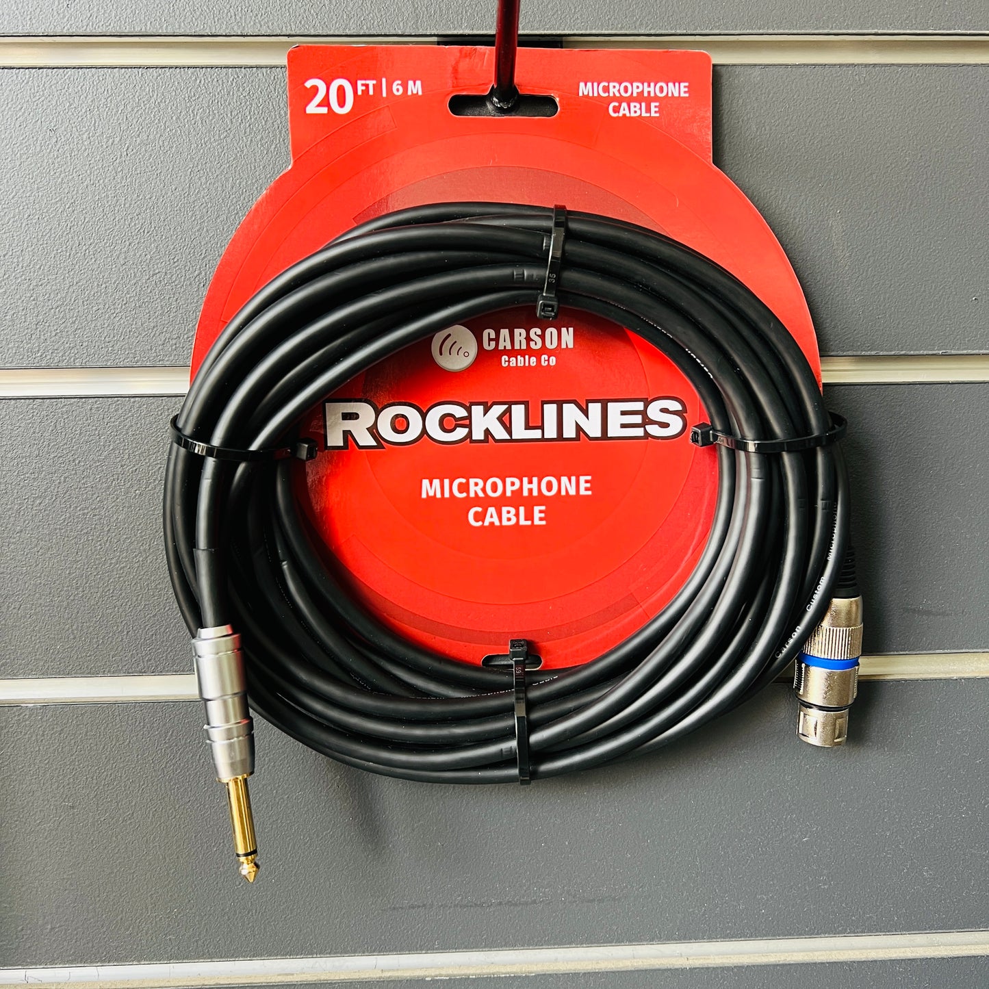 Carson Rocklines Microphone Cable 20ft|6m XLR Female to Jack Male
