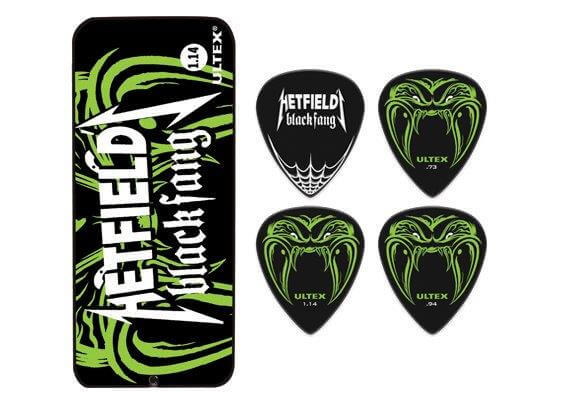 DUNLOP 6 Pk HETFIELD Black fang Pick Tin - 1.14mm