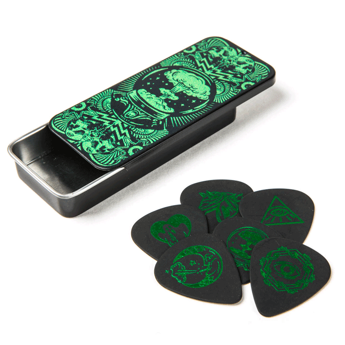 DUNLOP 6Pk  I LOVE DUST Pick Tin - Green