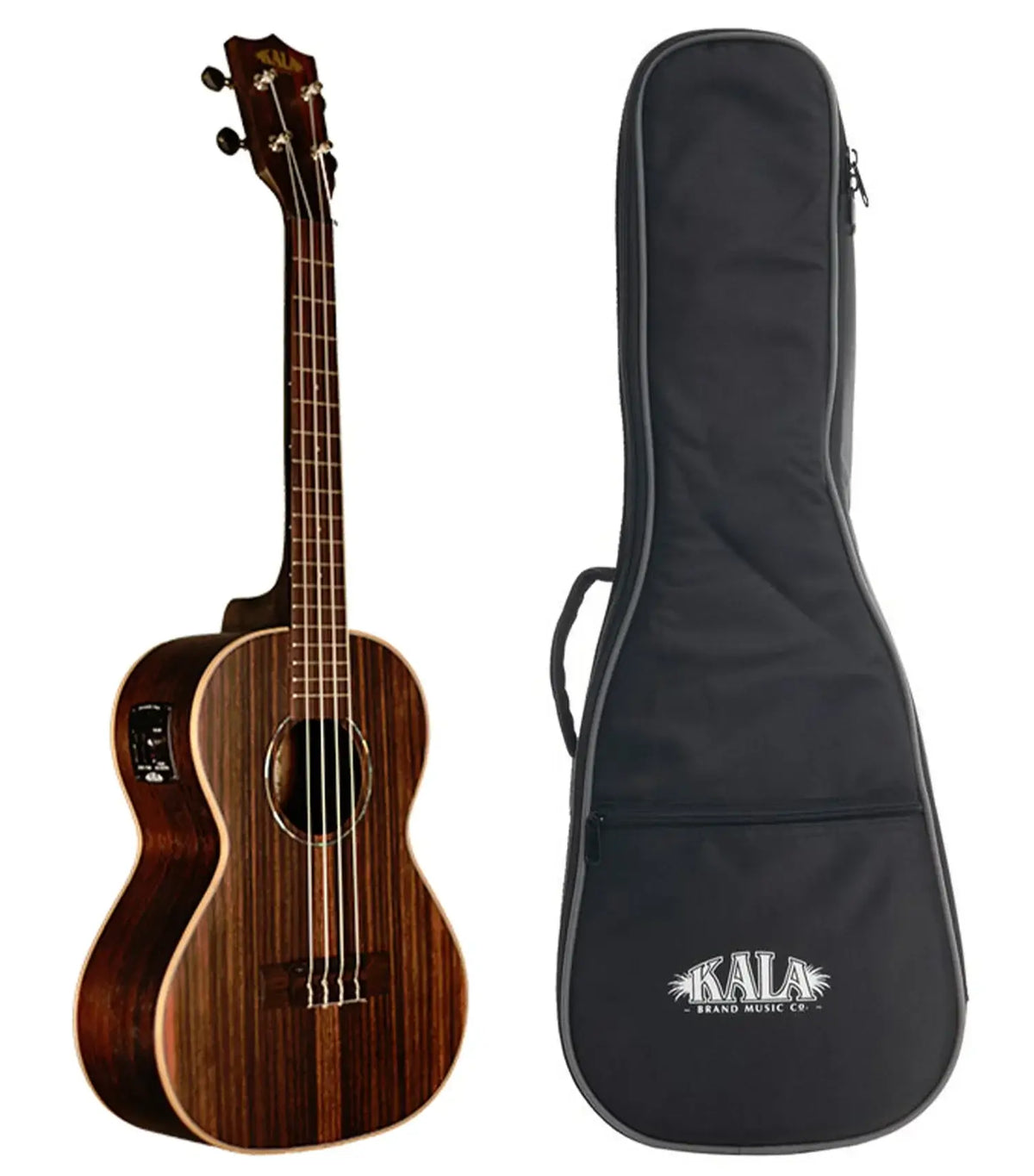 KALA Ebony Acoustic / Electric Ukulele -Tenor