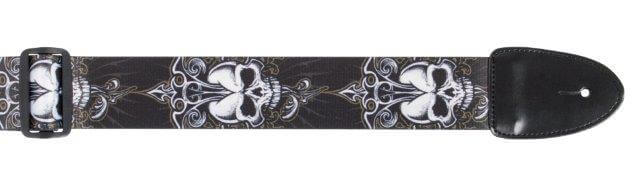 2 INCH GTR STRAP POLY COTTON GOTHIC SKULLS