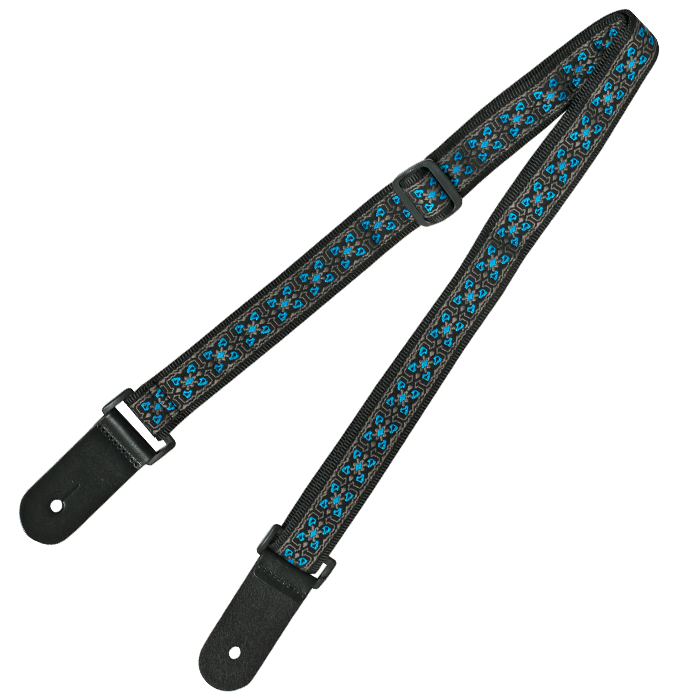 XTR Jacquard Ukulele Strap - Vintage Blue/Grey Pattern