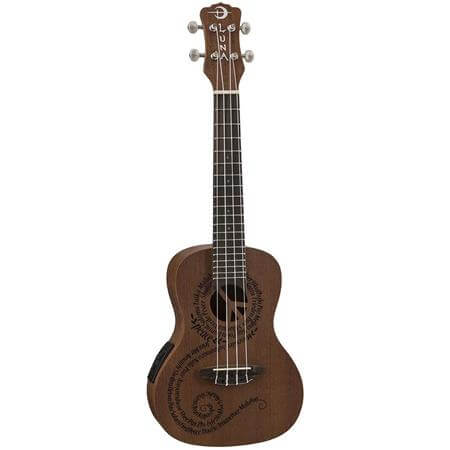 MALU PEACE CONCERT UKULELE W/PREAMP & GIG BAG