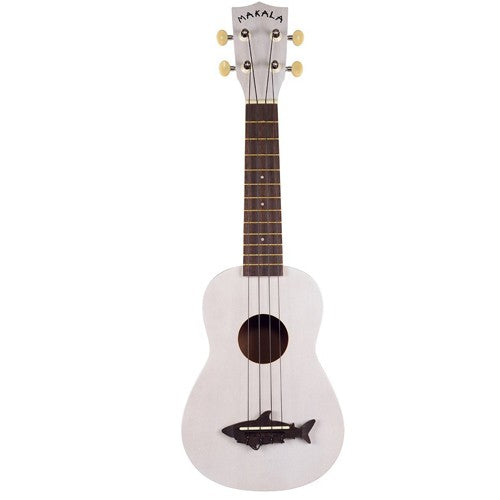 MAKALA White Vintage Satin Shark Ukulele - Soprano