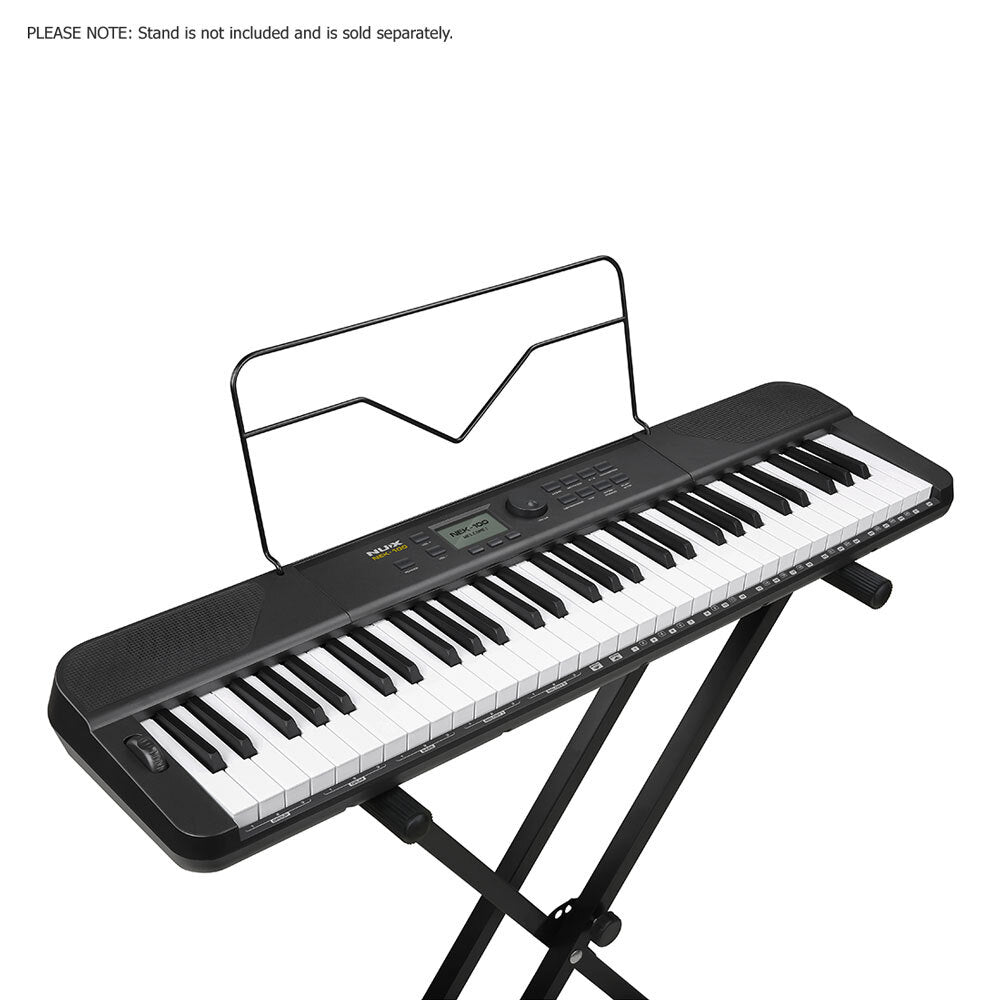 NU-X NEK-100 Portable 61-Note Keyboard in Black with Internal Rechargeable Battery