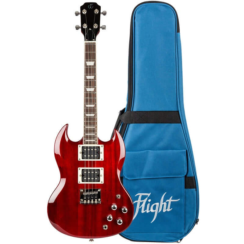 FLIGHT Pioneer Solid Body Electric Ukulele - Cherry Red
