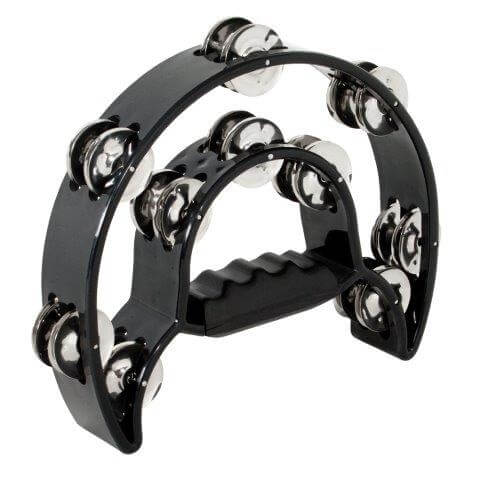 DBL 1/2 MOON TAMBOURINE - BLACK