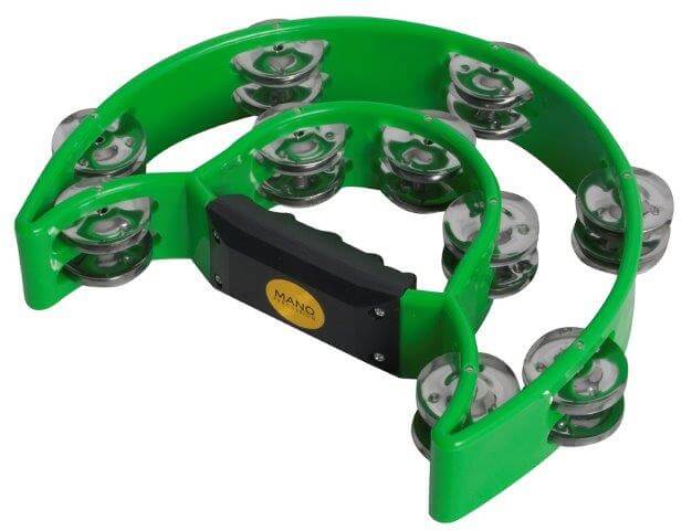 MANO DBL 1/2 Moon Tambourine  -  Green