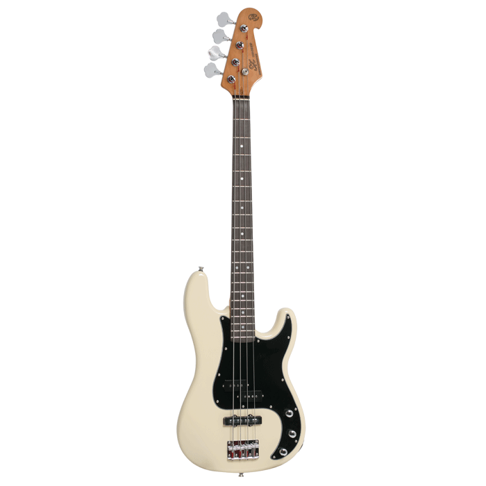 SX PJ Bass Guitar - Vintage White
