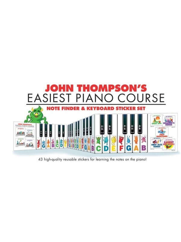 JOHN THOMPSONS Easiest Piano Course Note Finder and Keyboard Sticker Set