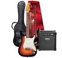 SX TOBACCO SUNBURST ST STYLE GUITAR & LANEY LX15 AMPLIFIER PACKAGE
