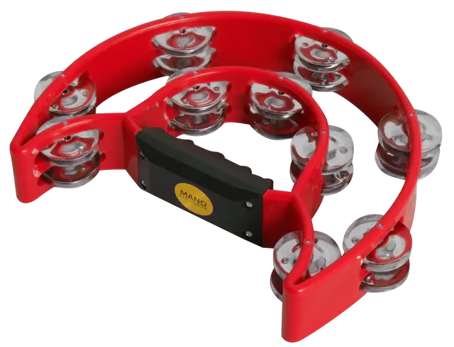 MANO DBL 1/2 Moon Tambourine - Red